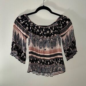 Vintage Charlotte Russe Floral Printed Crop Top